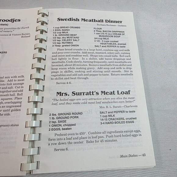 1999 Michigan Cookbook Compiled by Donna Goodrich Softcover Spiral Bound - Picture 12 of 14